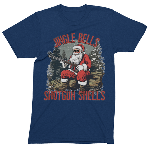 Jingle Bells Shotgun Shells Santa T-shirt