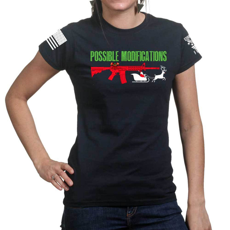 AR-15 Possible Modifications - Santa Ladies T-shirt