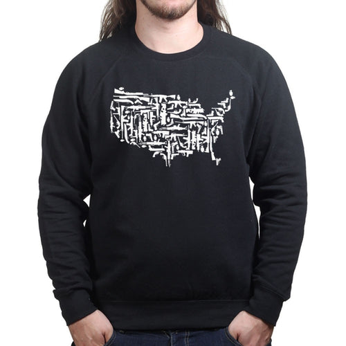 US Guns Map Mens Sweatshirt